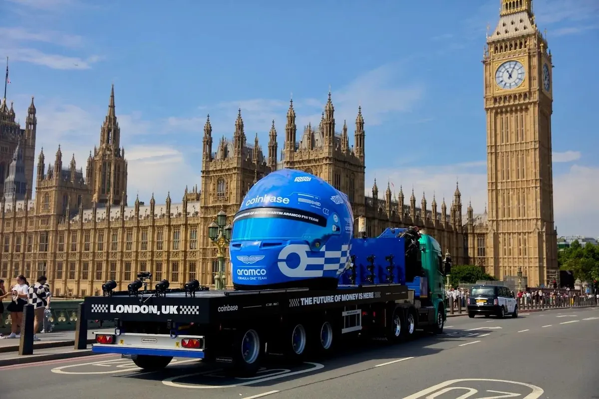 Aston Martin F1 — London campaign — Coinbase